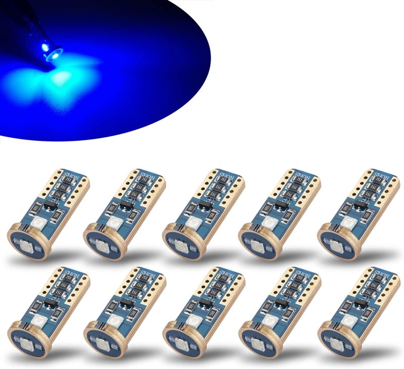 iBrightstar Extremely Bright Wedge T10 168 194 LED Bulbs for Car Interior Dome Map Door Courtesy License Plate Lights, Blue - Image 1